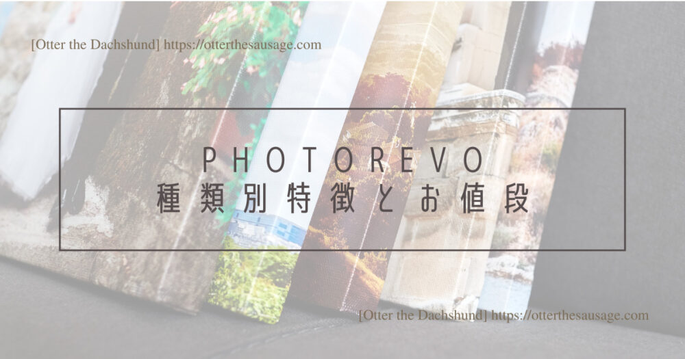 Blog Header image_犬と旅行_犬連れ旅行_PhotoRevo_フォトレボ_PhotoRevo（フォトレボ）の種類別特徴とお値段