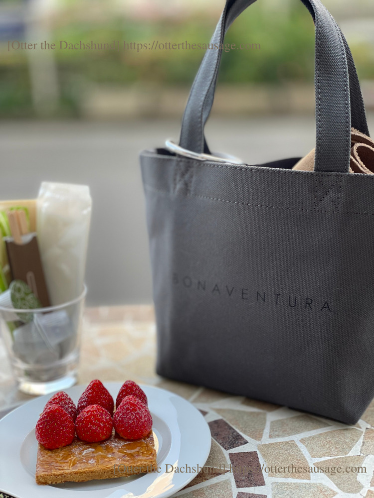 photo_ Otter the Dachshund_travel with dogs_hang out with dogs_犬旅ブログ_犬とお出かけブログ_BONAVENTURA ECO BAG_ボナベンチュラエコバッグ_BBチャコールグレー_カフェ例
